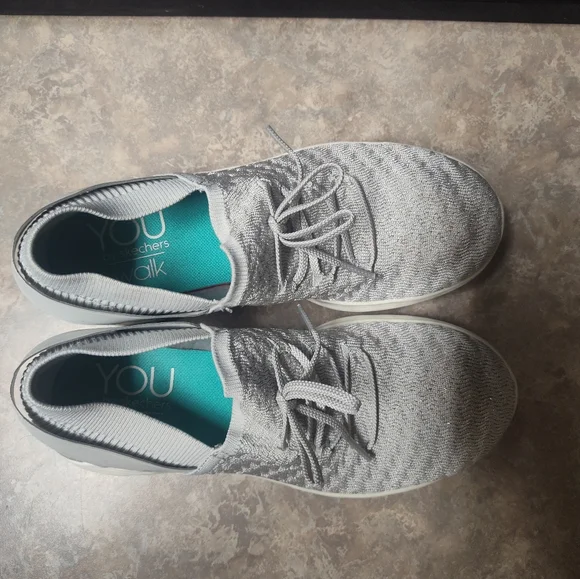 Gray Knit Sneakers Size 6 Women's You By Skechers Walk - Picture 3 of 6